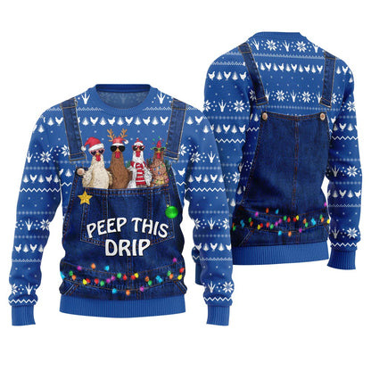 Funny Boss Chicken Farm Ugly Christmas Sweater