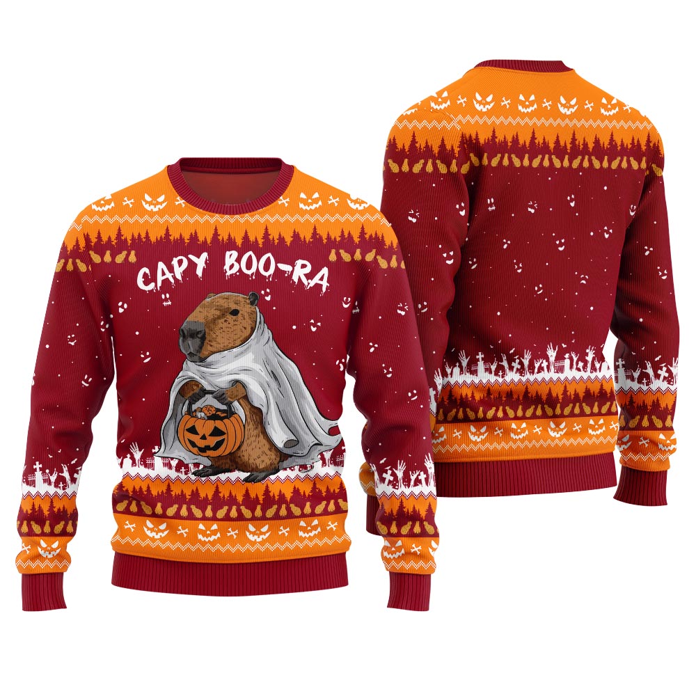 Funny Capy Boo Ra Halloween Sweater