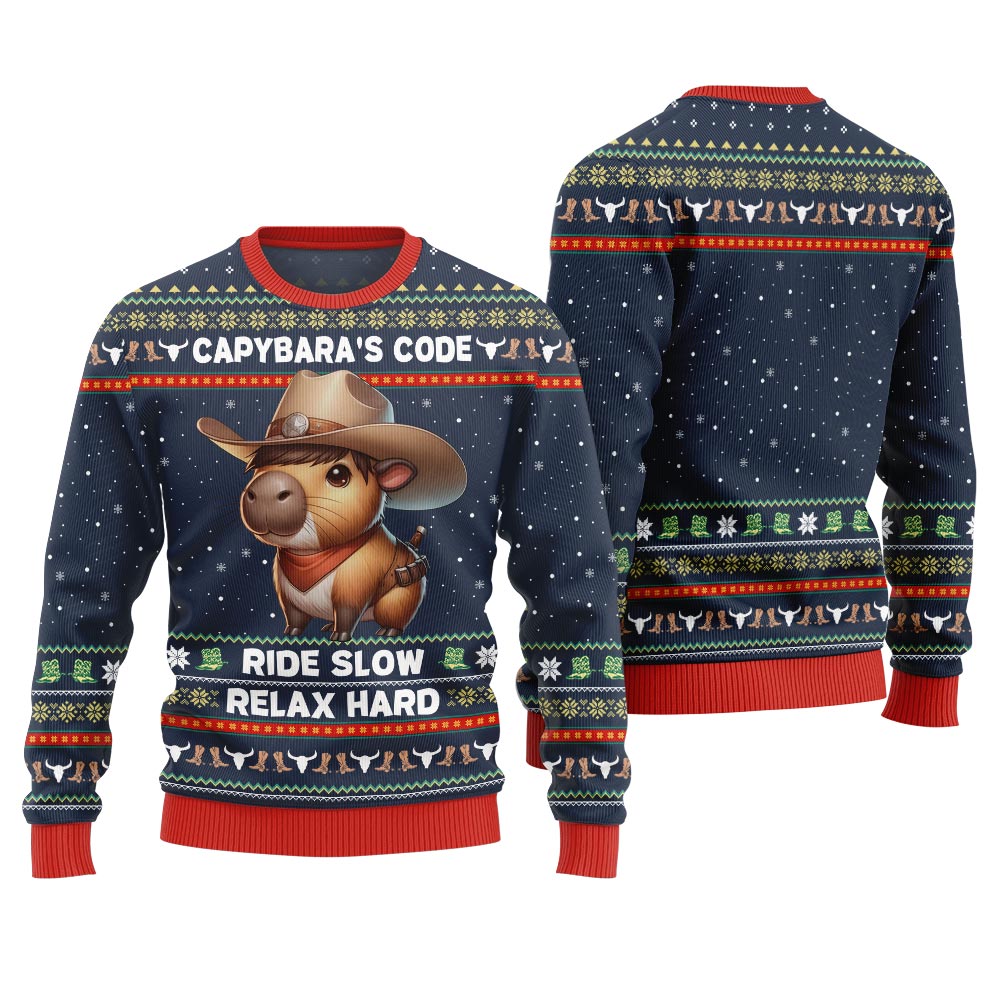 Funny Capybara Ugly Christmas Sweater