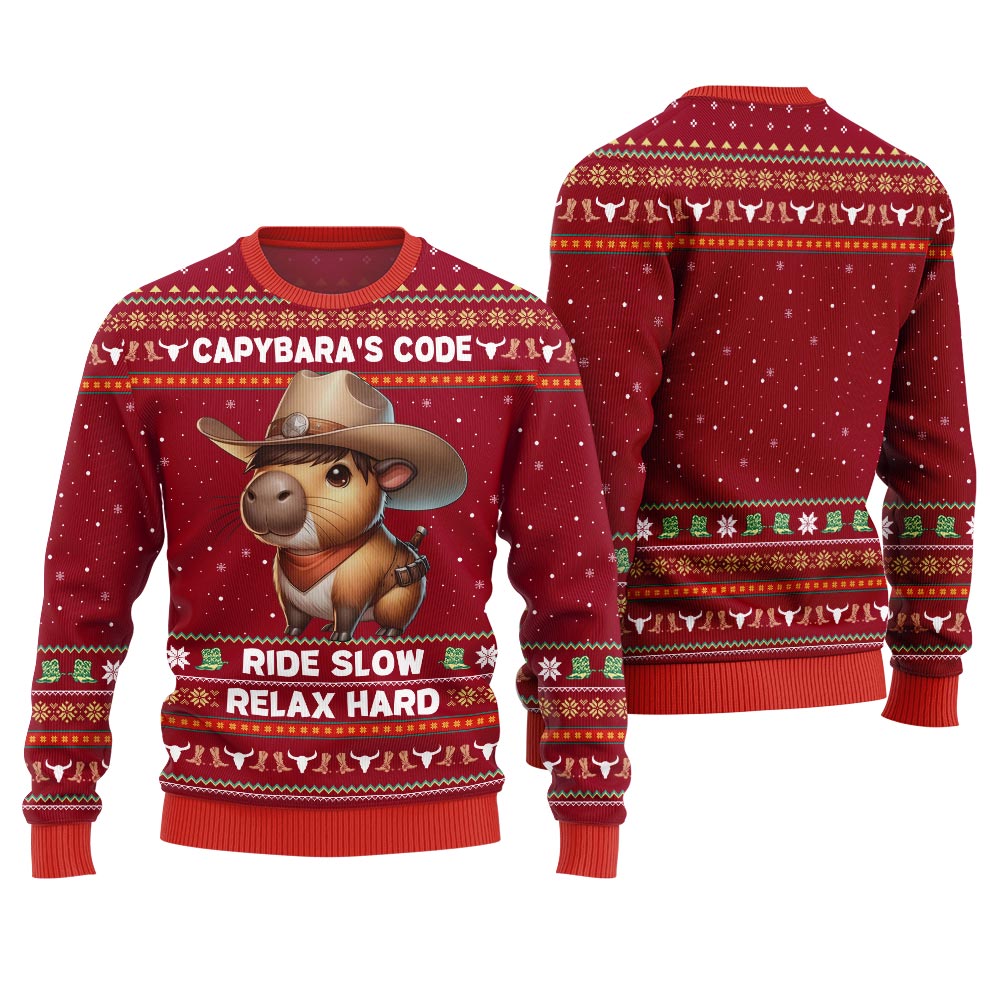 Funny Capybara Ugly Christmas Sweater
