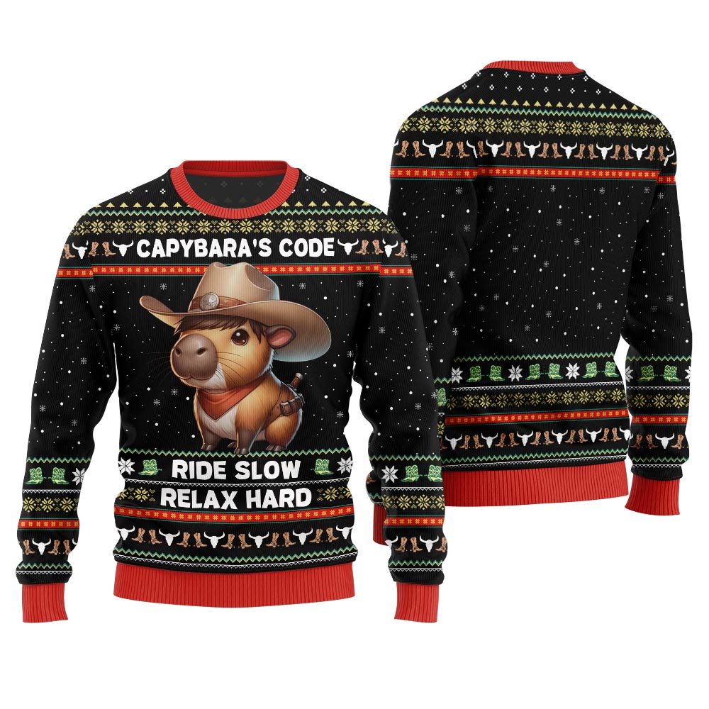 Funny Capybara Ugly Christmas Sweater