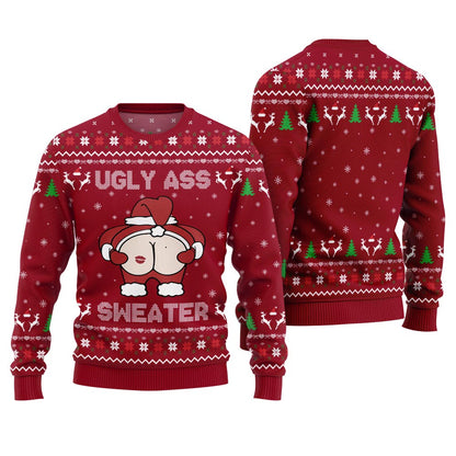 Funny Caught Kissing Santa Ugly Christmas Sweater