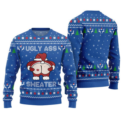 Funny Caught Kissing Santa Ugly Christmas Sweater