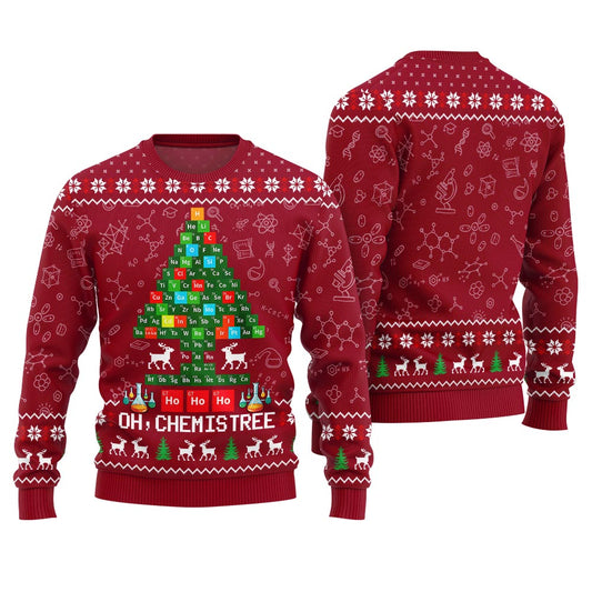 Funny Chemistree Ugly Chemistry Sweater Red