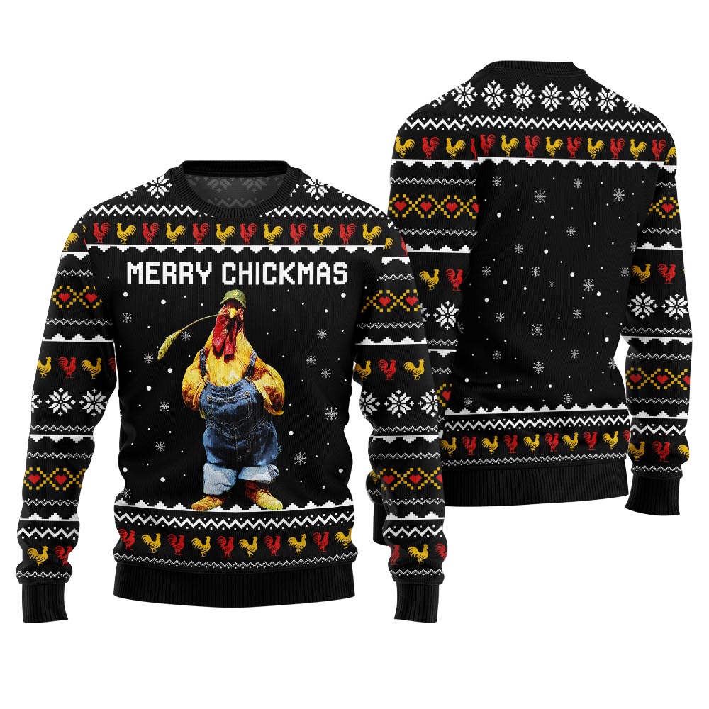 Funny Chicken Mens Ugly Christmas Sweater
