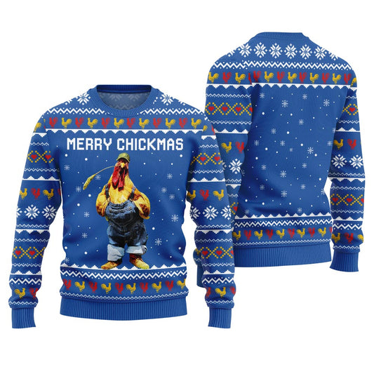 Funny Chicken Mens Ugly Christmas Sweater