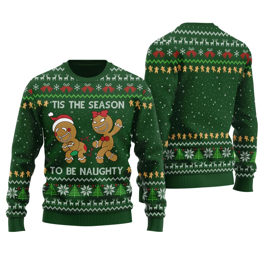 Tis The Season To Be Naughty Cookies Men's Ugly Christmas Sweater
