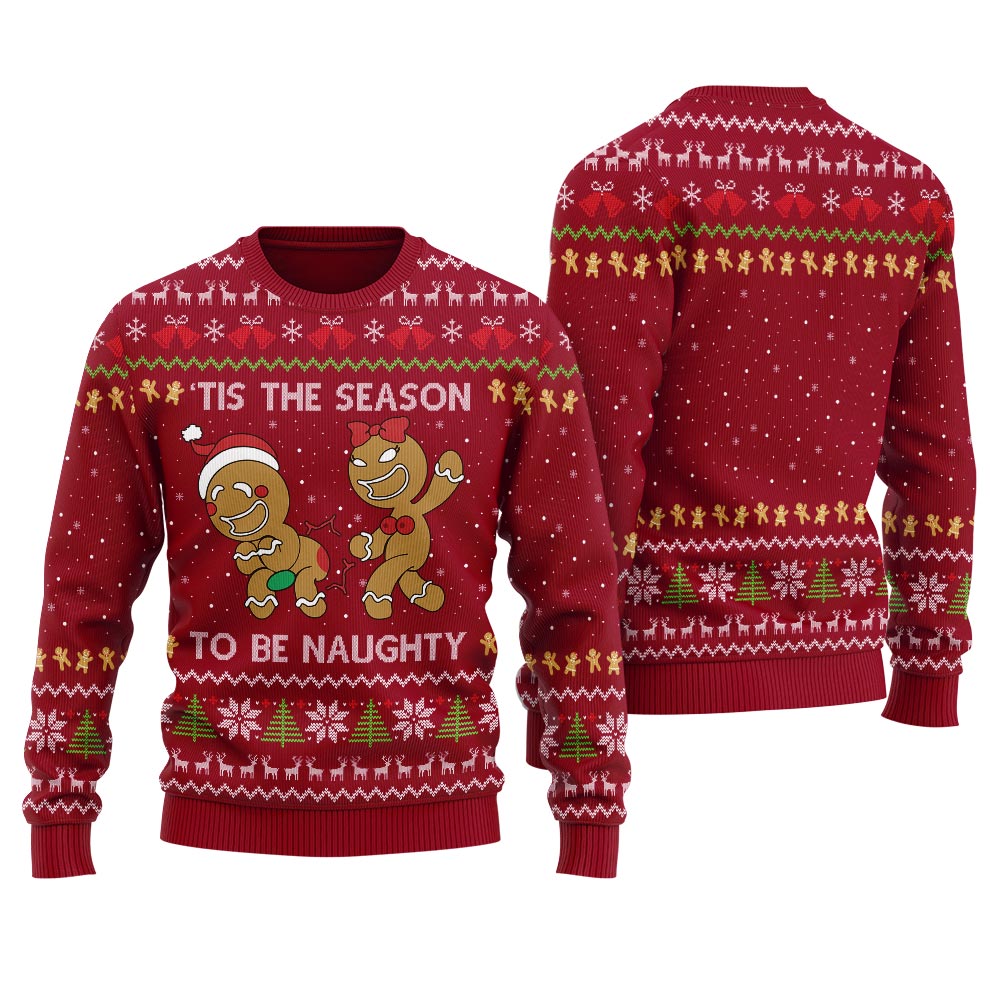 Tis The Season To Be Naughty Cookies Men's Ugly Christmas Sweater