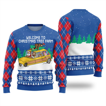 Funny Christmas Tree Farm Ugly Christmas Sweater For Men