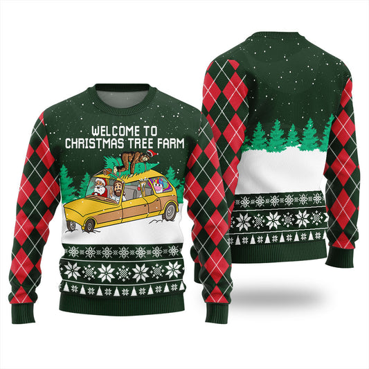 Funny Christmas Tree Farm Ugly Christmas Sweater For Men