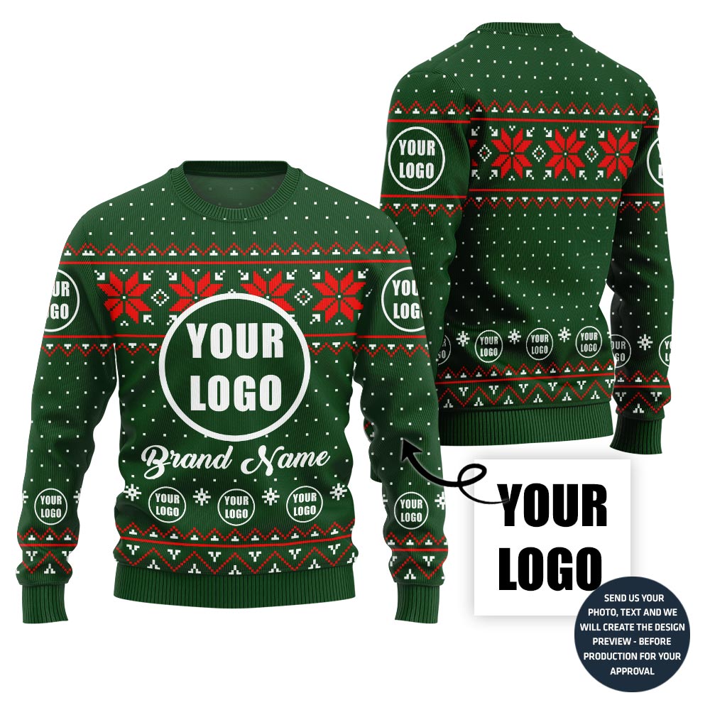 Funny Company Logo Custom Ugly Christmas Sweater