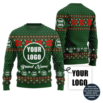 Funny Company Logo Custom Ugly Christmas Sweater