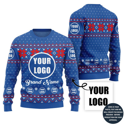 Funny Company Logo Custom Ugly Christmas Sweater
