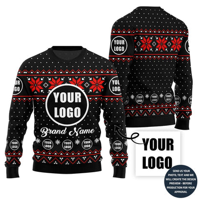 Funny Company Logo Custom Ugly Christmas Sweater