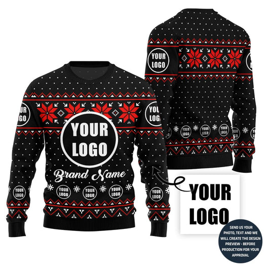 Funny Company Logo Custom Ugly Christmas Sweater