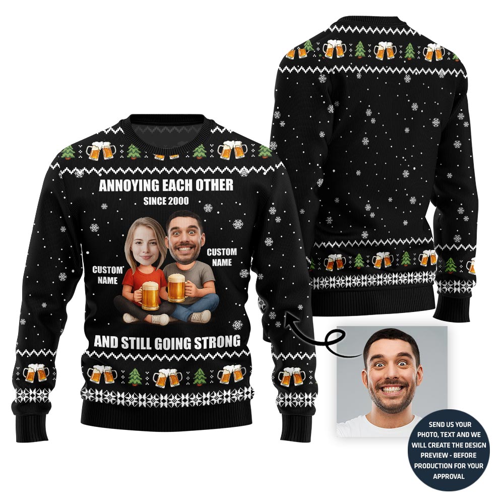 Funny Couple Custom Ugly Sweater