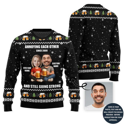 Funny Couple Custom Ugly Sweater