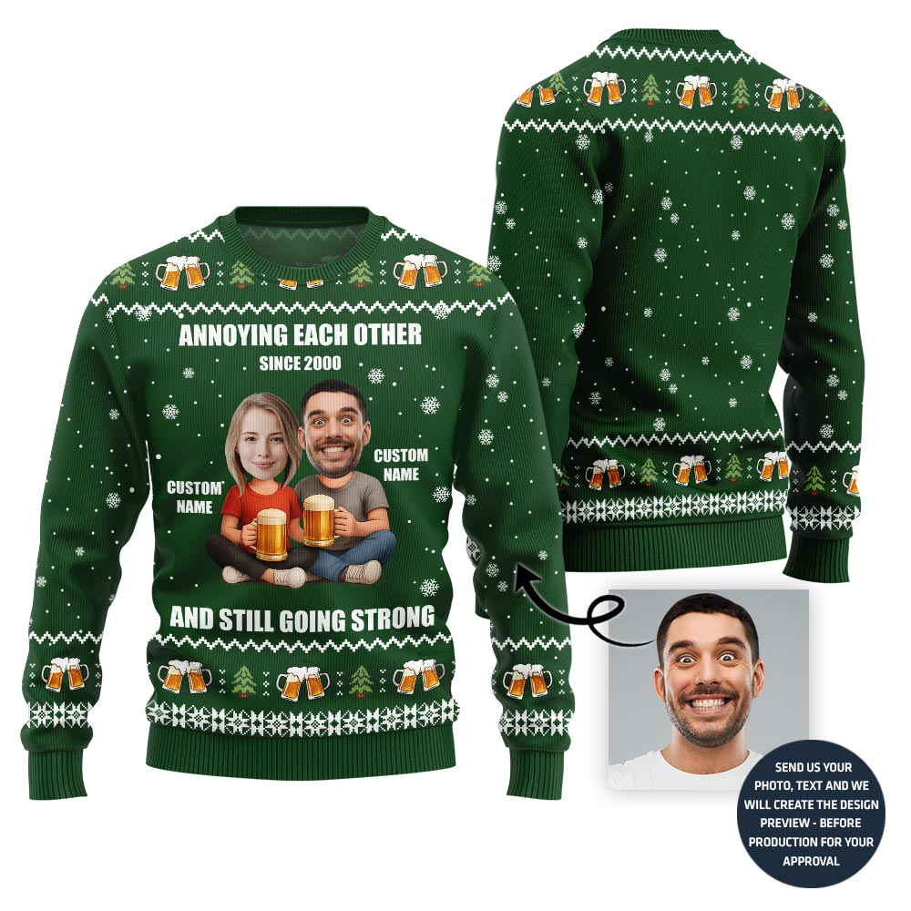Funny Couple Custom Ugly Sweater