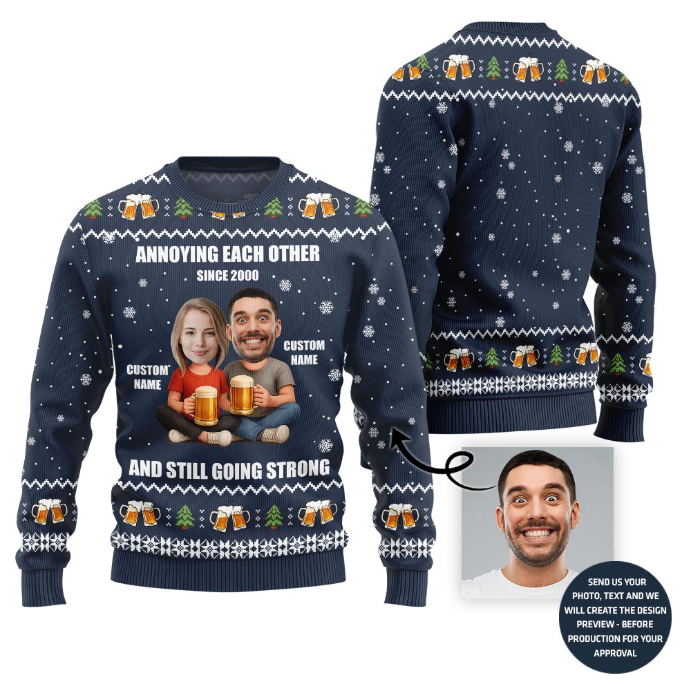 Funny Couple Custom Ugly Sweater