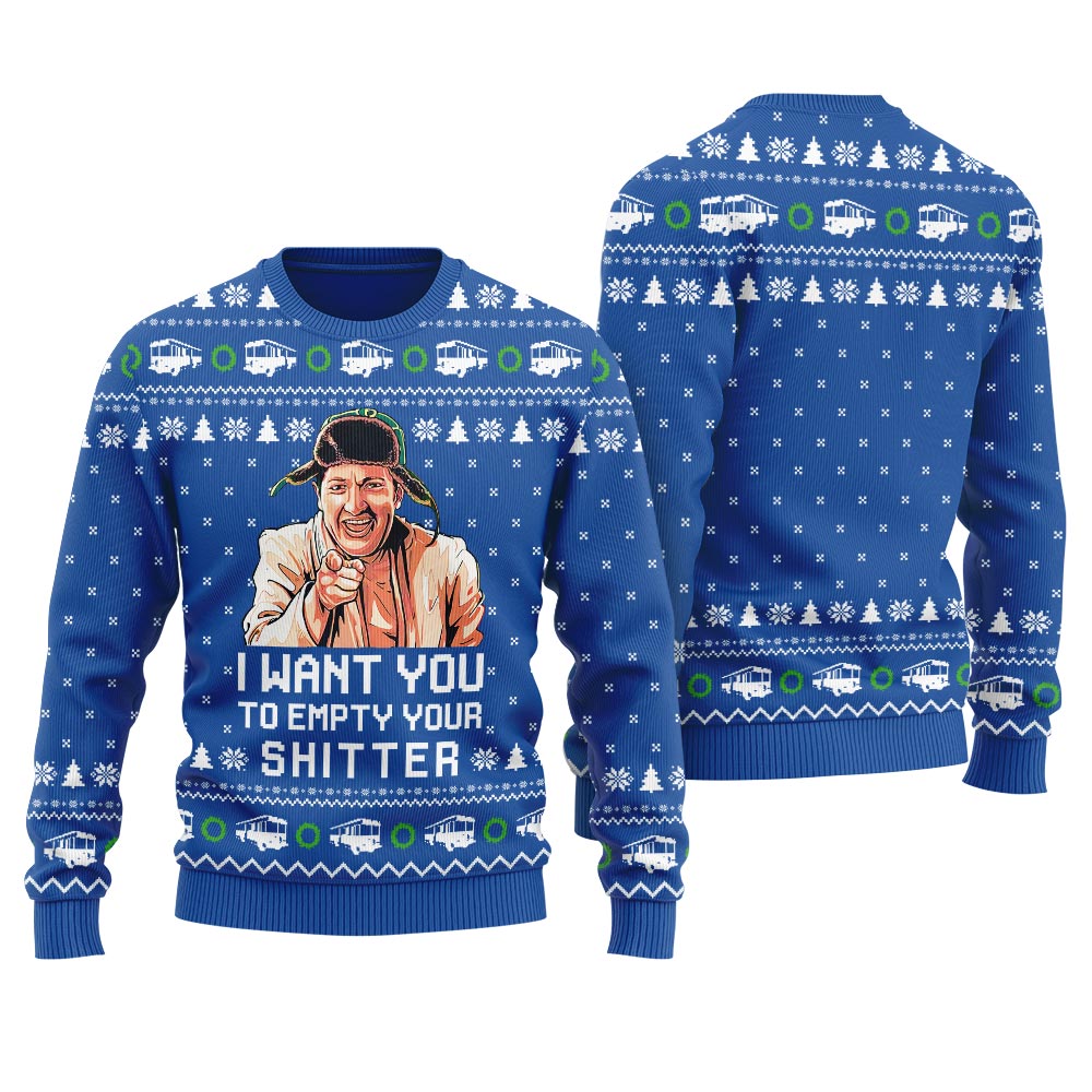 Empty Your Shitter Christmas Vacation Men's Ugly Sweater
