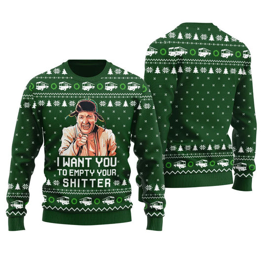 Funny Cousin Eddie Empty Your Shitter Christmas Sweater