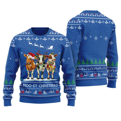 Funny Cows Christmas Sweater Men
