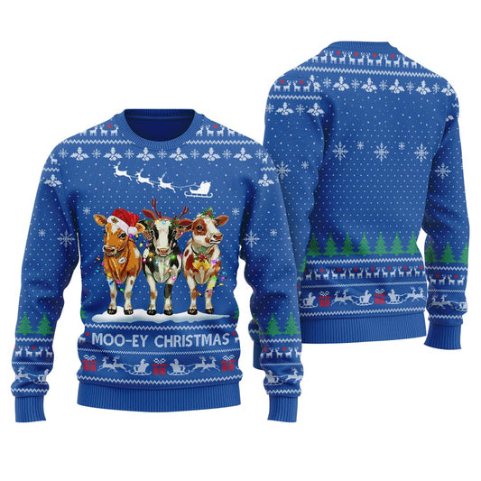 Funny Cows Christmas Sweater Men