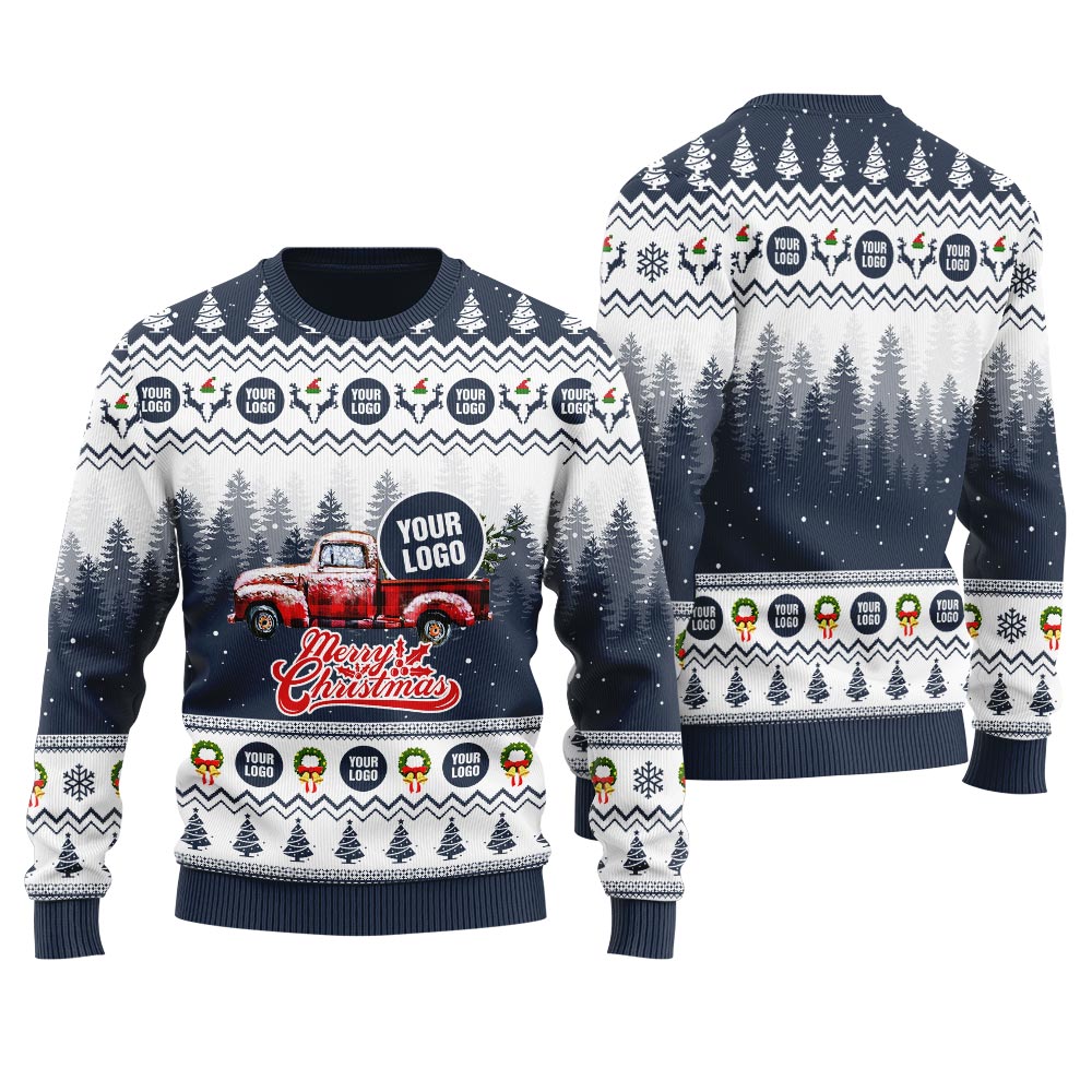 Merry Christmas Cusom Logo Women's Ugly Sweater
