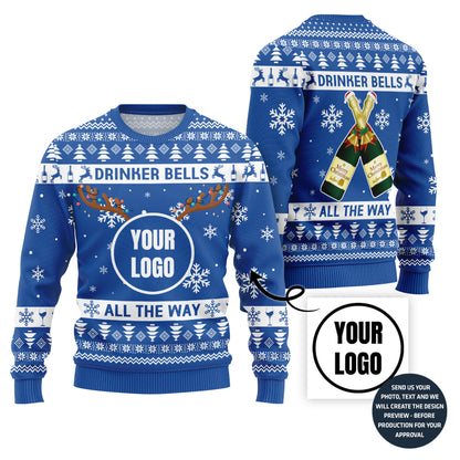 Funny Custom Beer Logo Drinker Bells Xmas Sweater