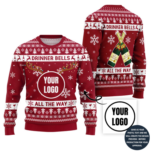 Funny Custom Beer Logo Drinker Bells Xmas Sweater