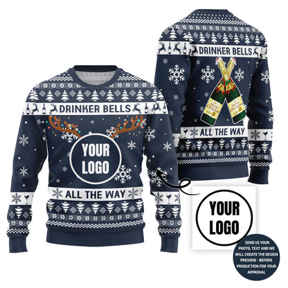 Funny Custom Beer Logo Drinker Bells Xmas Sweater