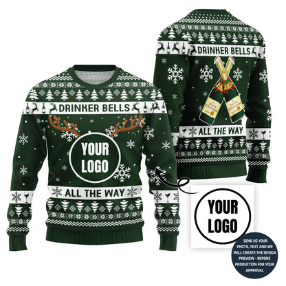Funny Custom Beer Logo Drinker Bells Xmas Sweater