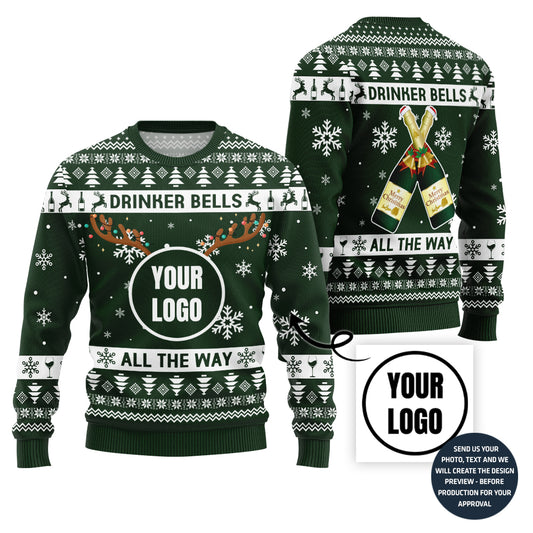 Funny Custom Beer Logo Drinker Bells Xmas Sweater