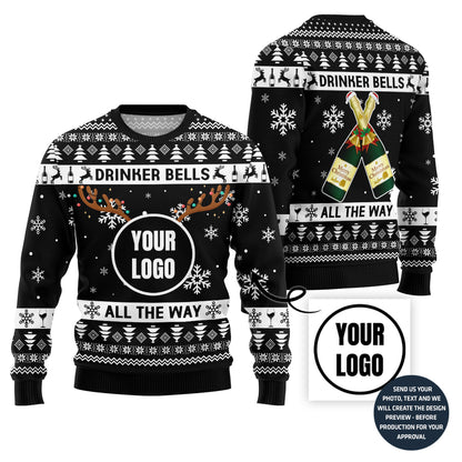 Funny Custom Beer Logo Drinker Bells Xmas Sweater