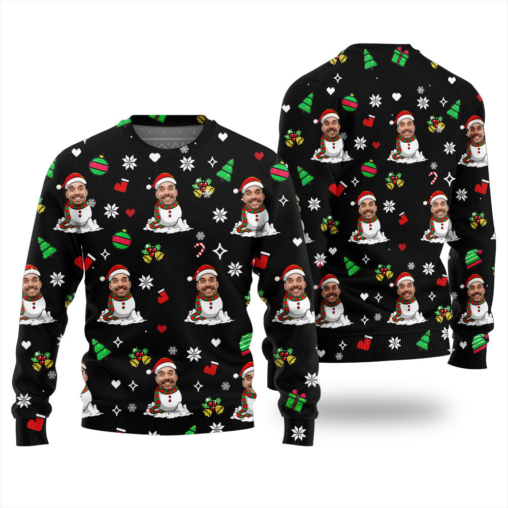 Funny Custom Christmas Sweater With Face