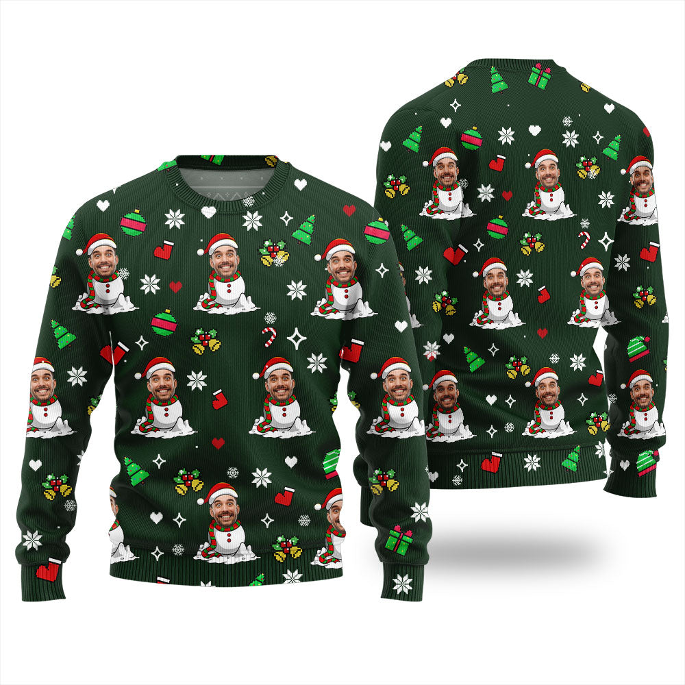 Funny Custom Christmas Sweater With Face