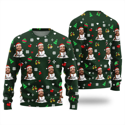 Funny Custom Christmas Sweater With Face