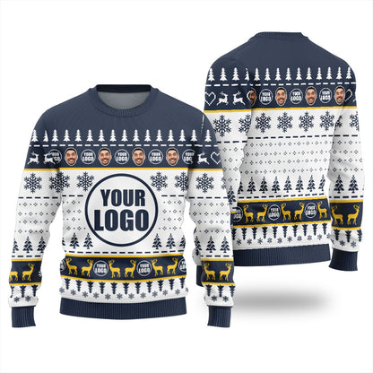 Funny Custom Face And Logo Ugly Christmas Sweater For Men