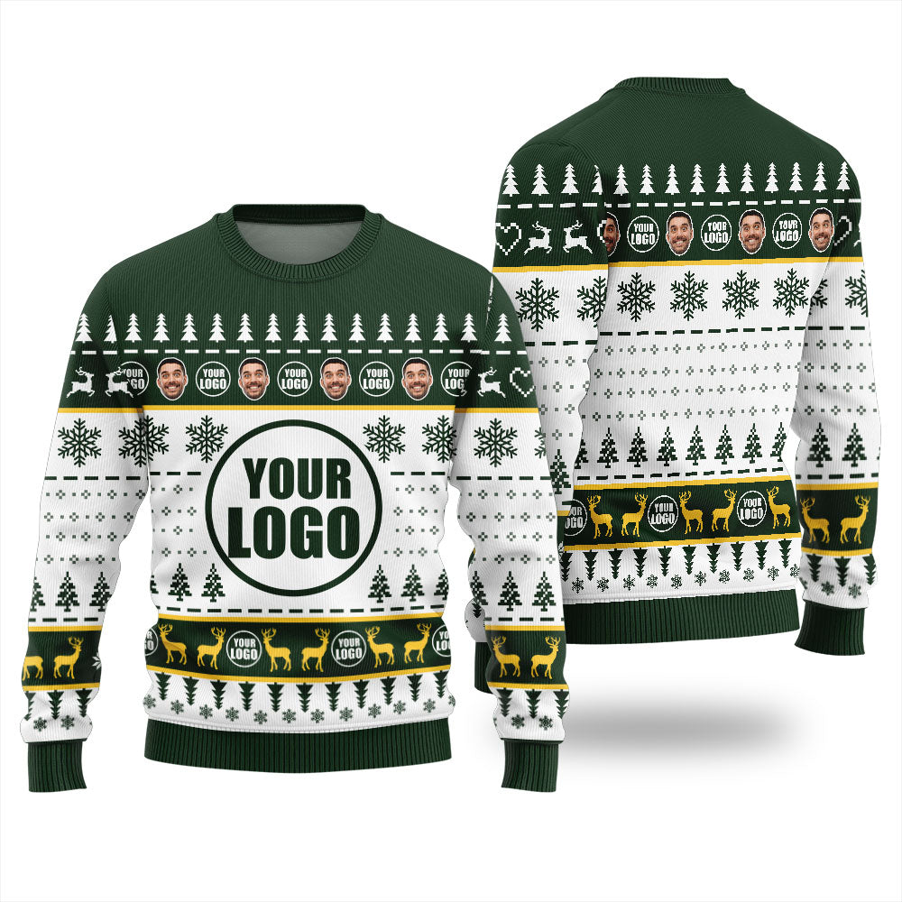 Funny Custom Face And Logo Ugly Christmas Sweater For Men