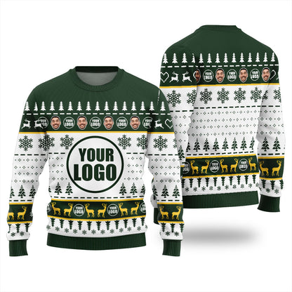Funny Custom Face And Logo Ugly Christmas Sweater For Men