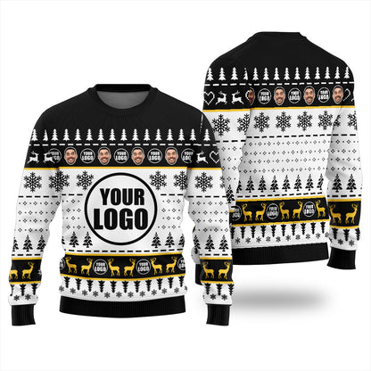 Funny Custom Face And Logo Ugly Christmas Sweater For Men