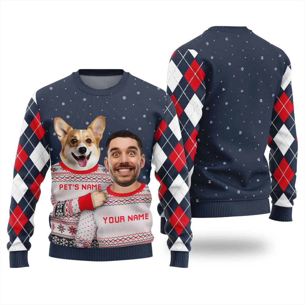 Funny Custom Face And Pet Ugly Christmas Sweater