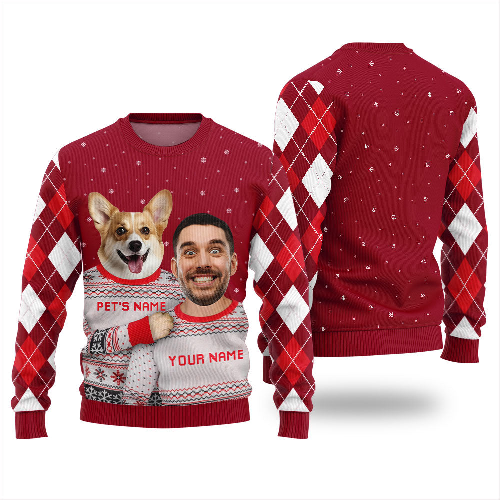 Funny Custom Face And Pet Ugly Christmas Sweater