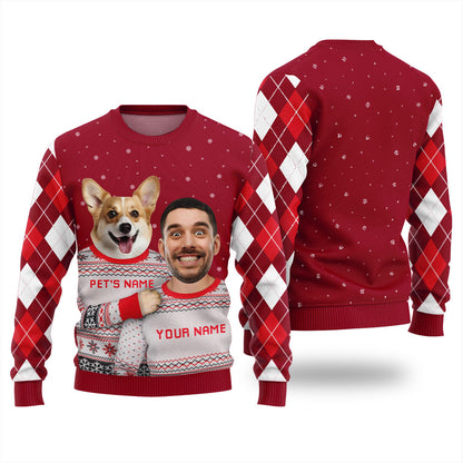 Funny Custom Face And Pet Ugly Christmas Sweater