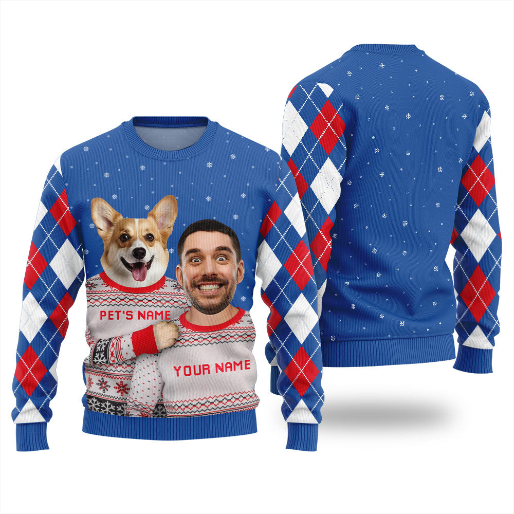 Funny Custom Face And Pet Ugly Christmas Sweater