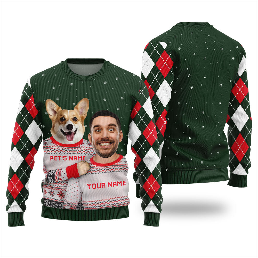 Funny Custom Face And Pet Ugly Christmas Sweater