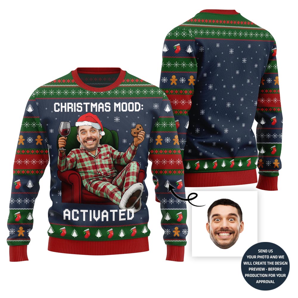 Funny Custom Face Christmas Sweater