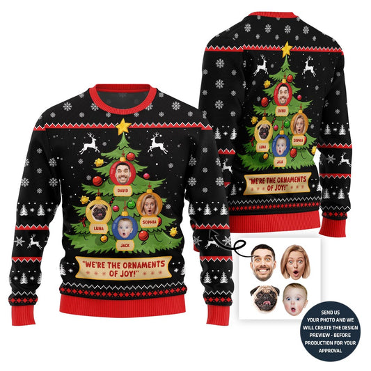 Funny Custom Face Family Tree Holiday Sweater