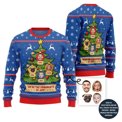 Funny Custom Face Family Tree Holiday Sweater