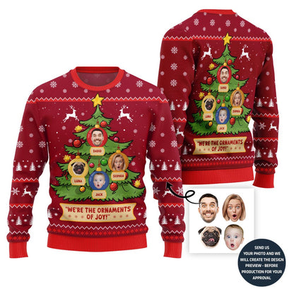 Funny Custom Face Family Tree Holiday Sweater